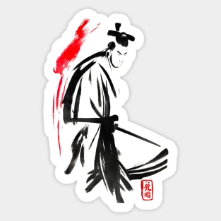 Japanese Samurai ink painting Sticker